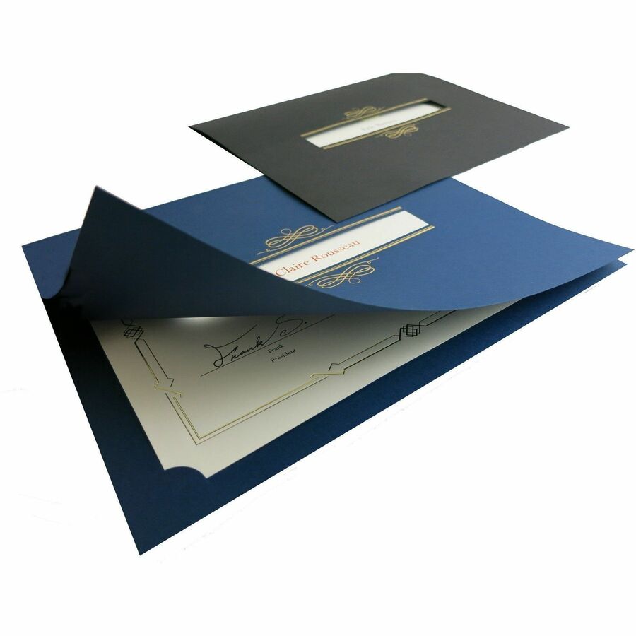 St. James® Certificate Holders with Window, Linen, Navy Blue, Pack of 5, 83538 - 83538