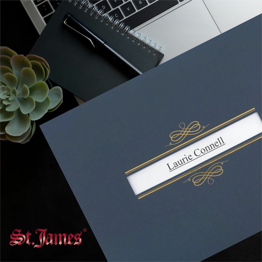 St. James® Certificate Holders with Window, Linen, Navy Blue, Pack of 5, 83538 - 83538
