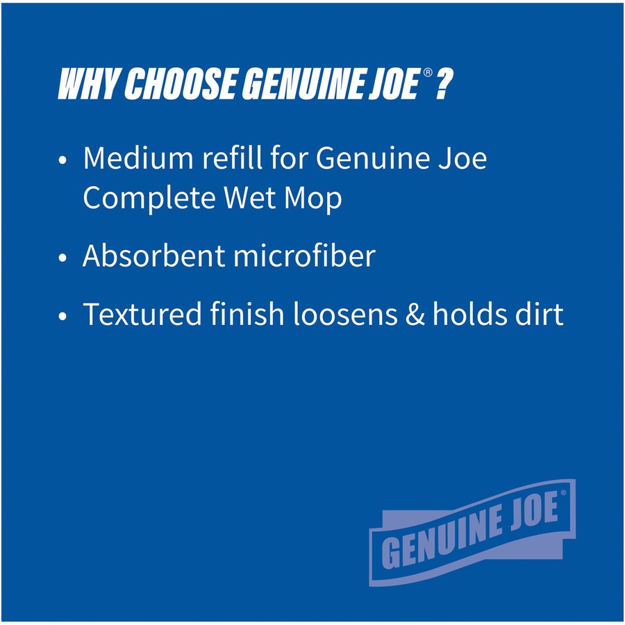 Genuine Joe Microfiber Wet Mophead Refill - 47539