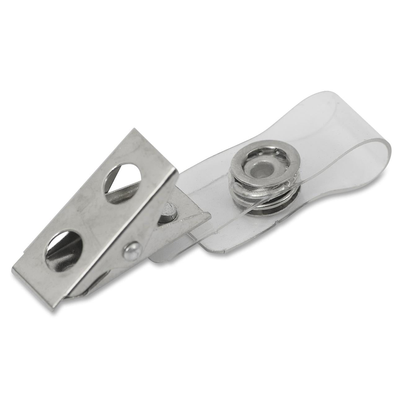 Merangue Nickel Plated Alligator Badge Clips