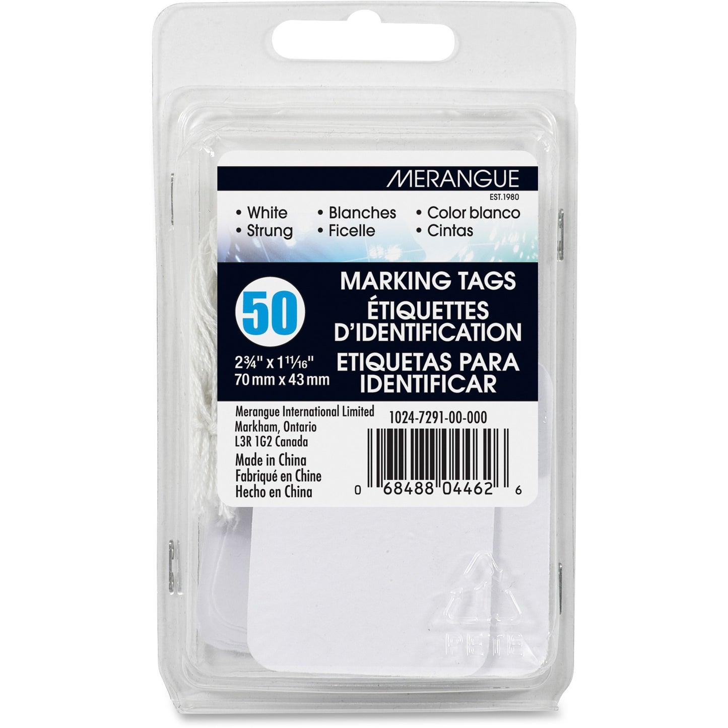 Merangue 50 Pack White String Tags