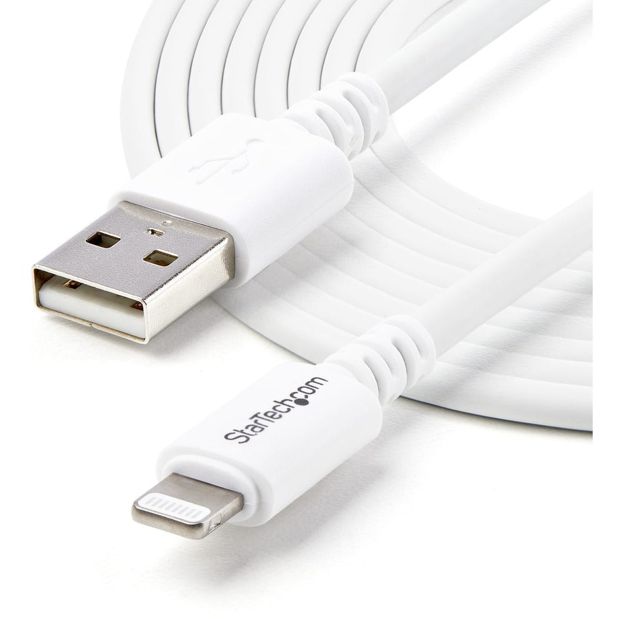 StarTech.com 3m (10ft) Long White Apple® 8-pin Lightning Connector to USB Cable for iPhone / iPod / iPad - USBLT3MW