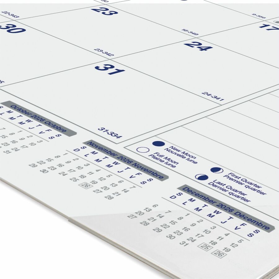 Blueline Net Zero Carbon Monthly Desk Pad Calendar, 22" x 17" , Bilingual - C177847B