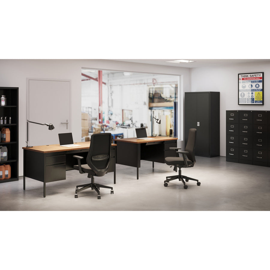 Lorell Fortress Series 48" Right Single-Pedestal Desk - 66902