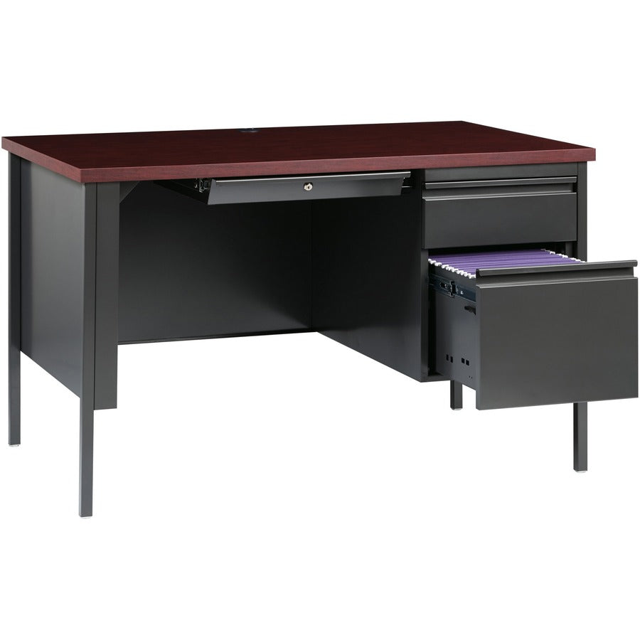 Lorell Fortress Series 48" Right Single-Pedestal Desk - 66903