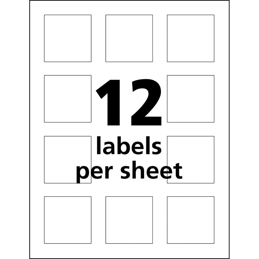 Avery® UltraDuty™ GHS Chemical Labels 2" x 2" , Permanent Adhesive, for Laser Printers - 60506