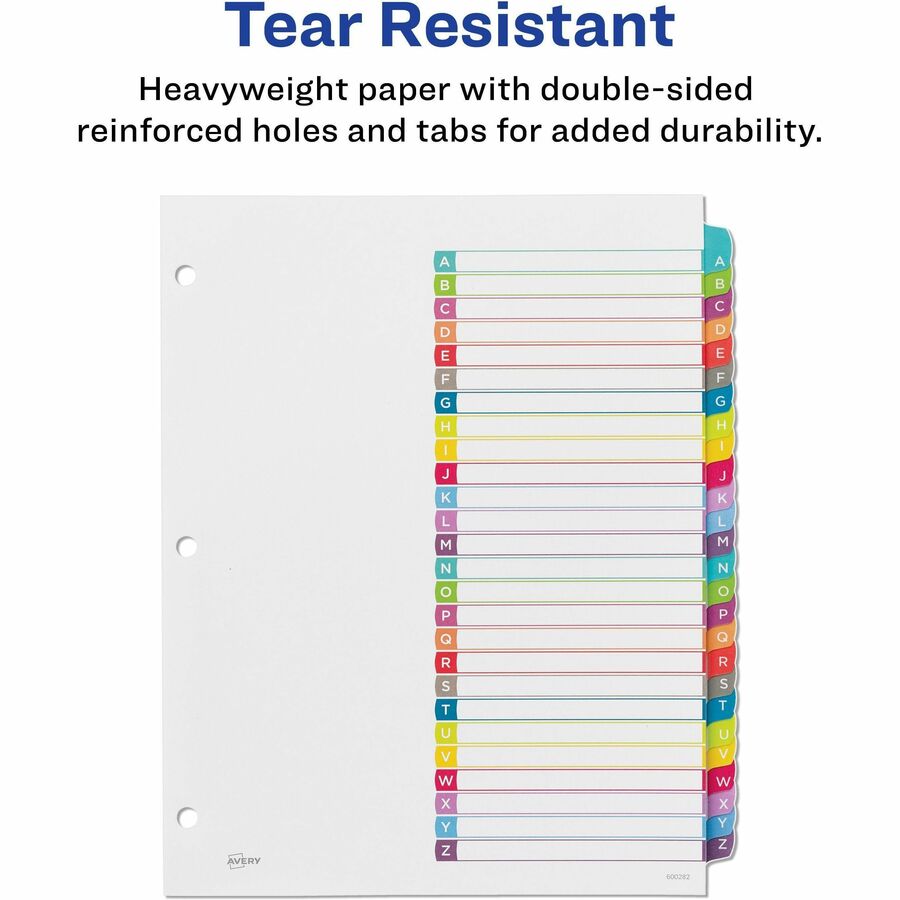 Avery® Ready Index® Customizable Table of Contents Dividersfor Laser and Inkjet Printers, A-Z tabs, 1 set - 11844