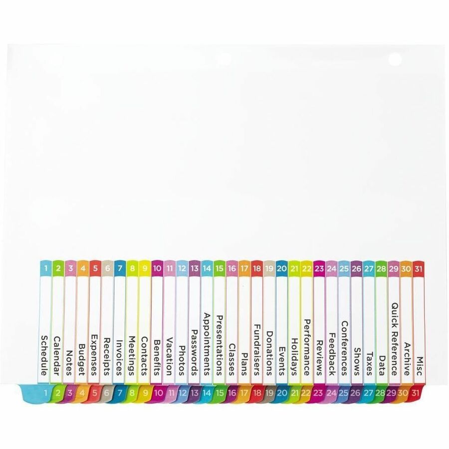 Avery Ready Index® Customizable Table of Contents Dividers Tabs 1 - 31, for Laser and Inkjet Printers - 11846