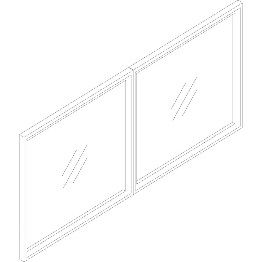 Lorell Wall-Mount Hutch Frosted Glass Door - 59576
