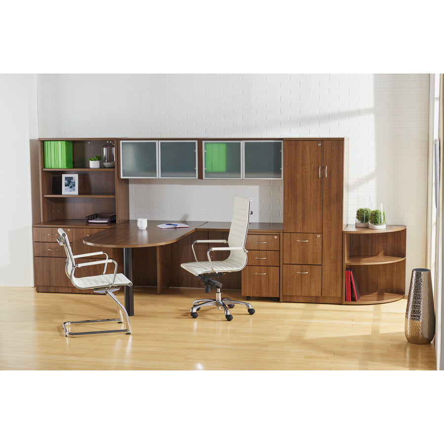 Lorell Wall-Mount Hutch Frosted Glass Door - 59576