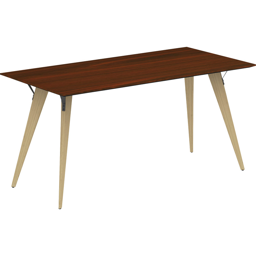 Lorell Electric Height-Adjustable Mahogany Knife Edge Tabletop - 59611