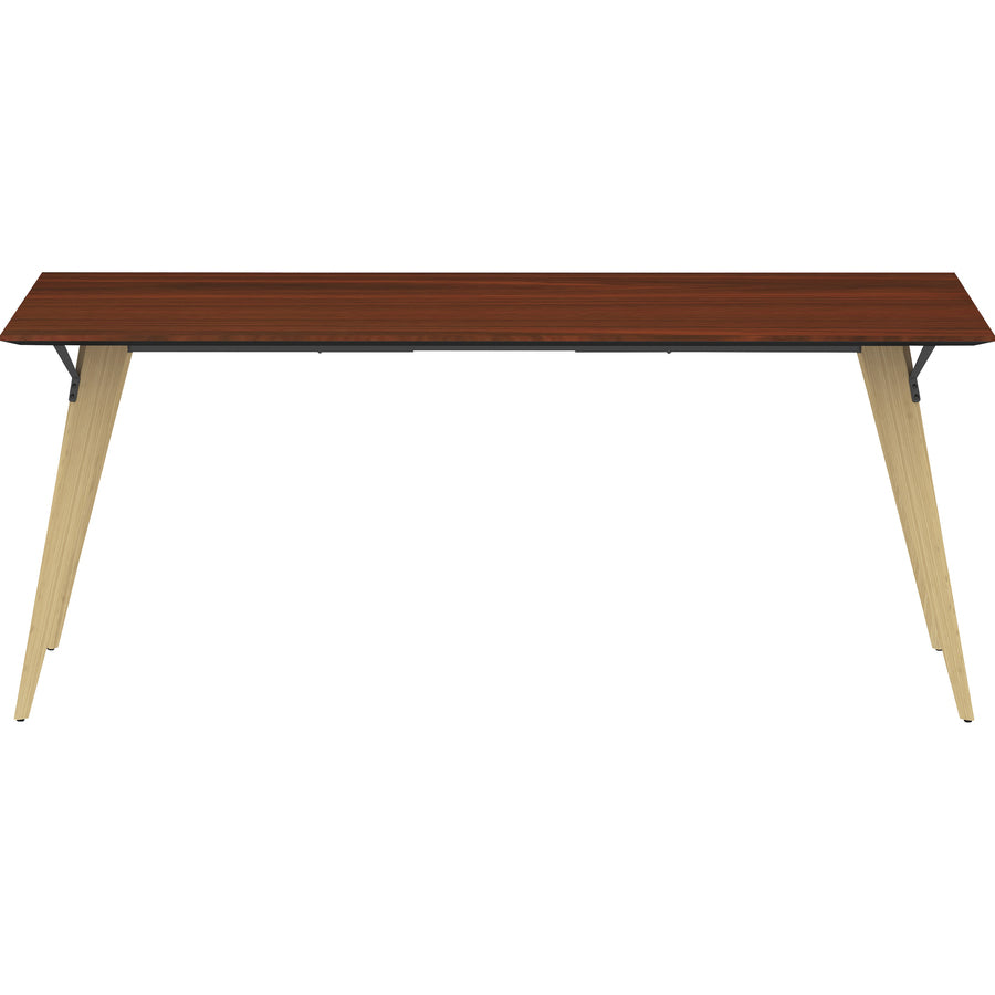 Lorell Electric Height-Adjustable Mahogany Knife Edge Tabletop - 59613