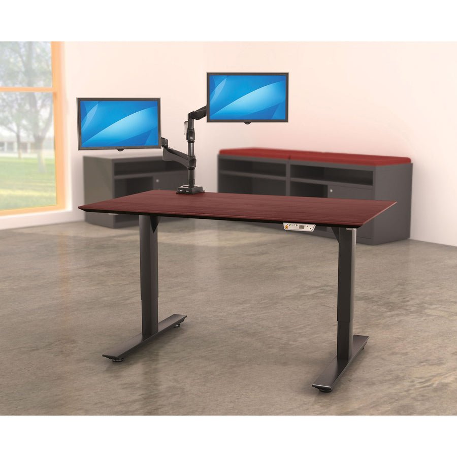 Lorell Electric Height-Adjustable Mahogany Knife Edge Tabletop - 59613