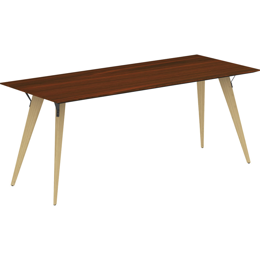 Lorell Electric Height-Adjustable Mahogany Knife Edge Tabletop - 59613