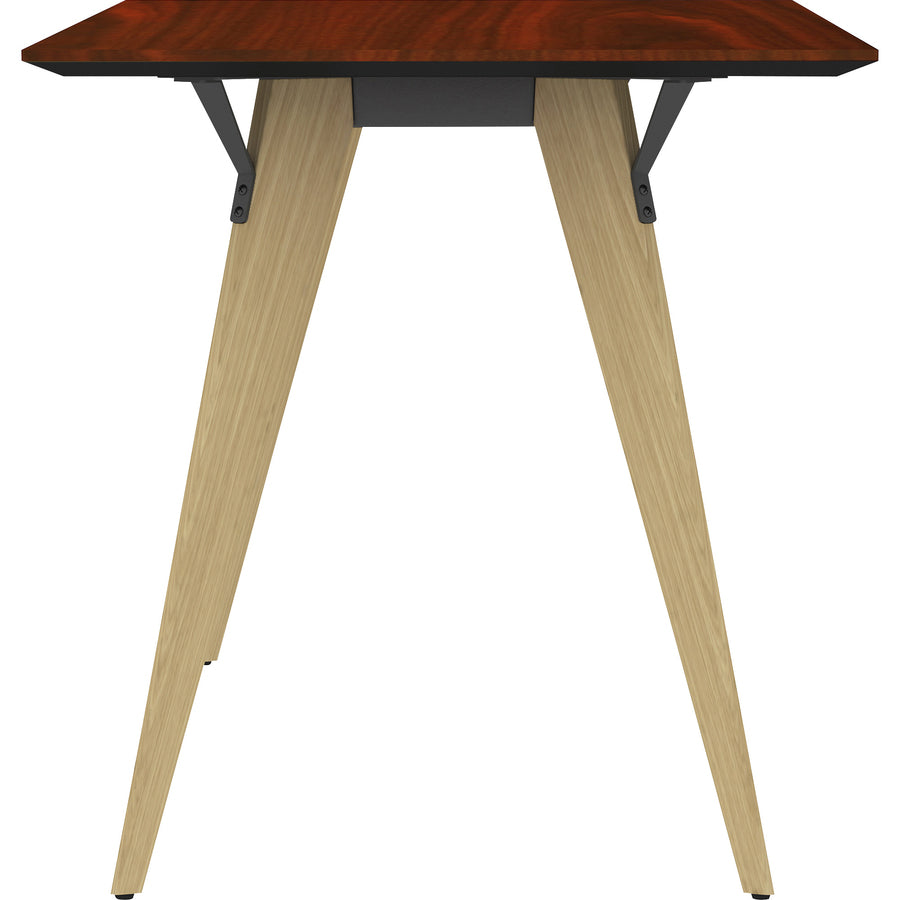 Lorell Electric Height-Adjustable Mahogany Knife Edge Tabletop - 59613