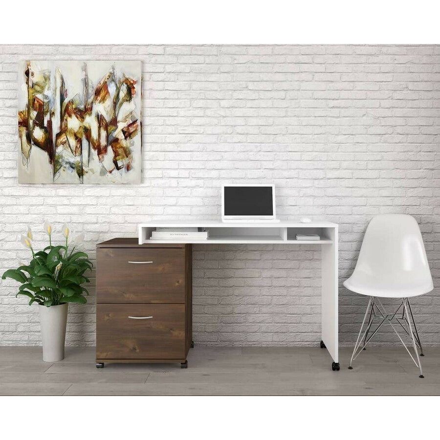 Nexera Essentials Mobile Filing Cabinet, 2-Drawer, Truffle - 12093
