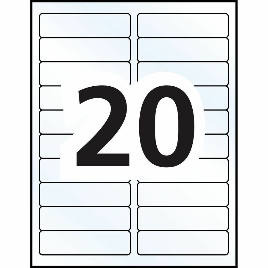 Avery® Rectangle Clear Labels with Easy Peel®1" x 4" , for Laser/Inkjet Printers - 7661