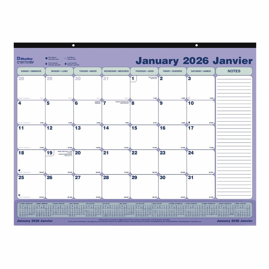 DESK PAD MONTH.21X16" BIL.