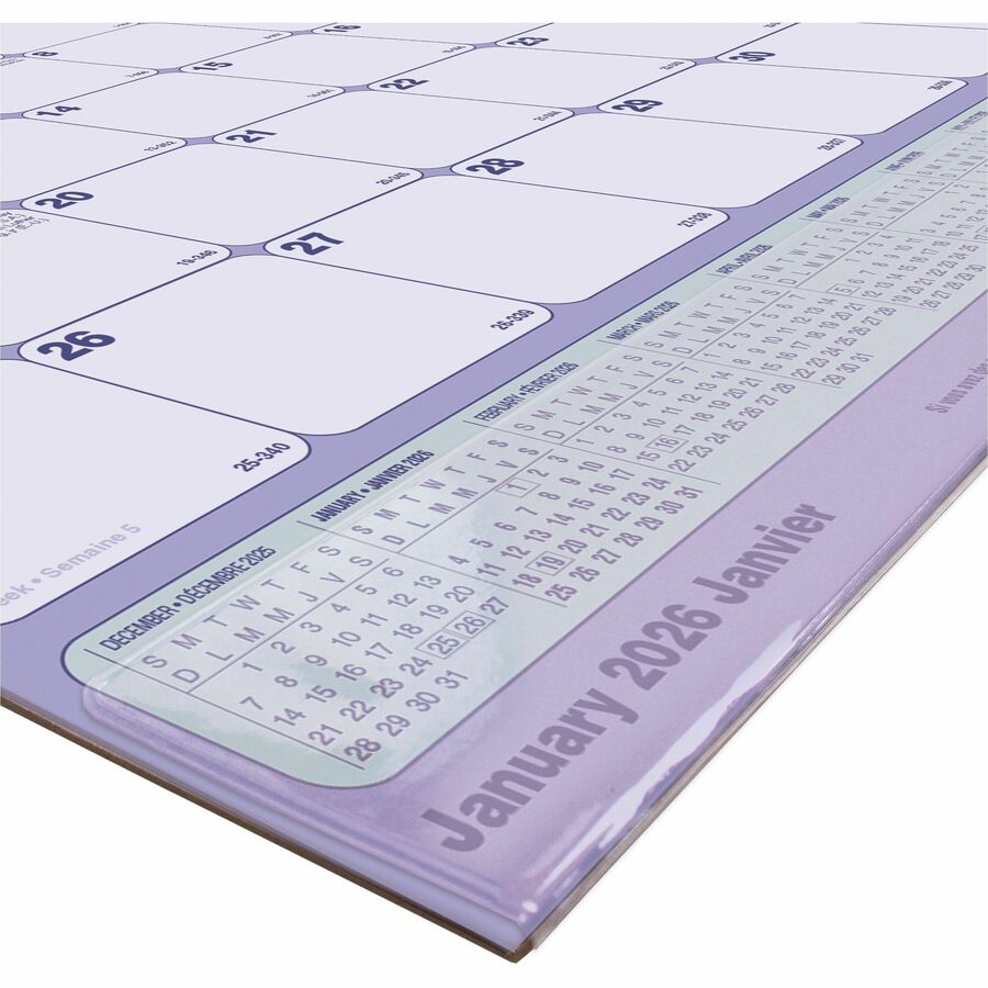 Blueline Monthly Desk Pad Calendar with Vinyl Strip, 21-1/4" x 16" , Bilingual - C181731BV