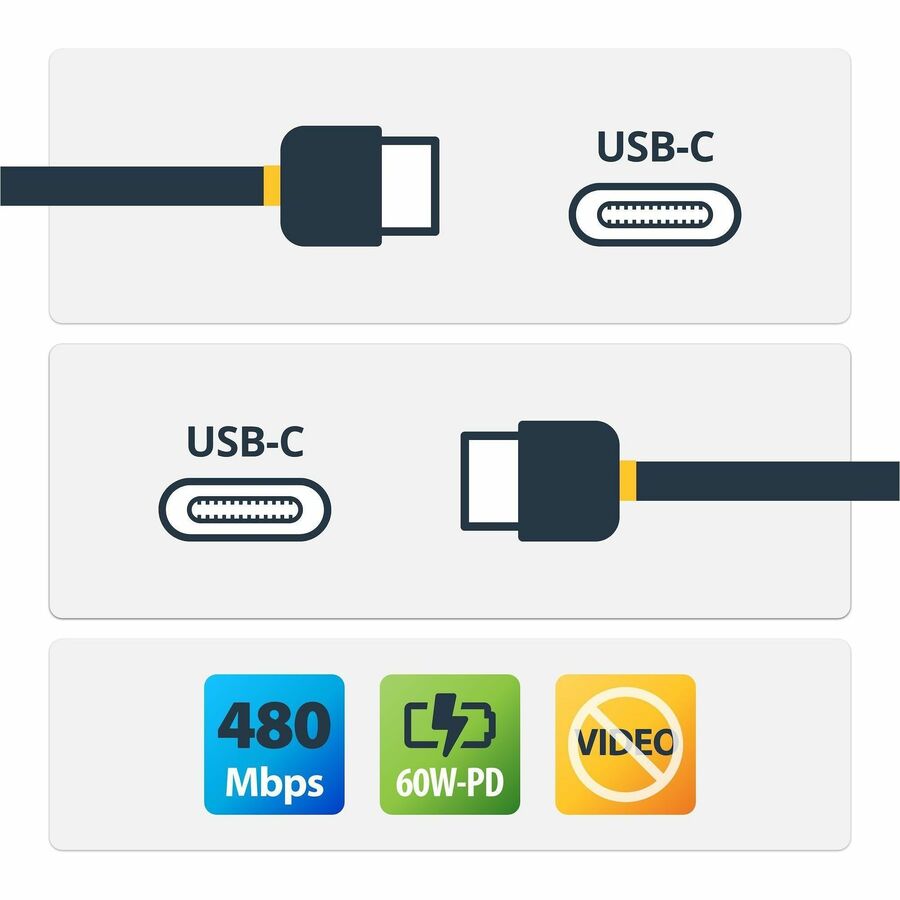 StarTech.com 1m 3 ft USB C Cable - M/M - USB 2.0 - USB-IF Certified - USB-C Charging Cable - USB 2.0 Type C Cable - USB2CC1M