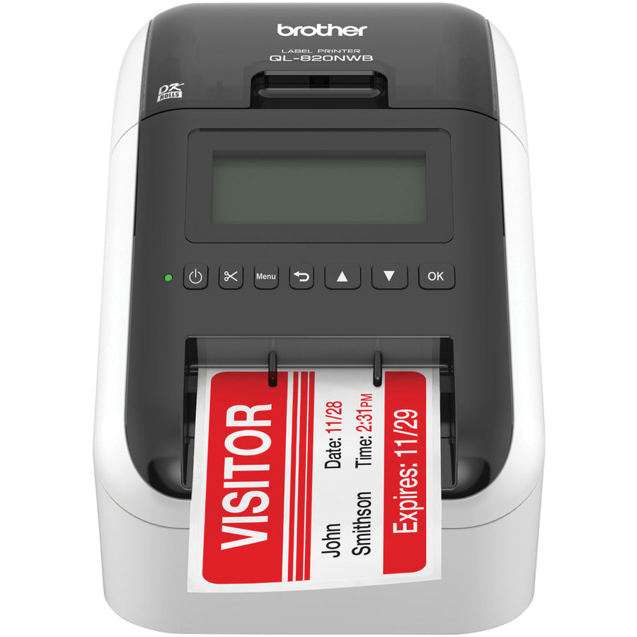 Brother QL820NWB Direct Thermal Printer - Monochrome - Handheld - Label Print - USB - Bluetooth - Wireless LAN - QL820NWB