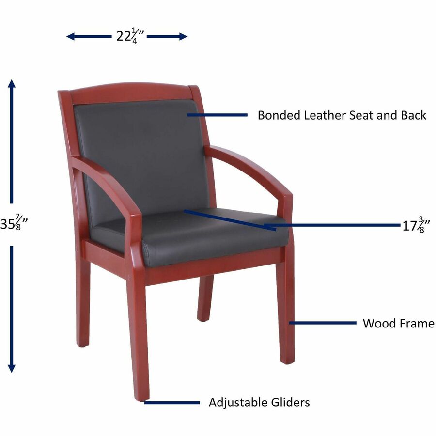 Lorell Sloping Arms Wood Frame Guest Chair - 20020