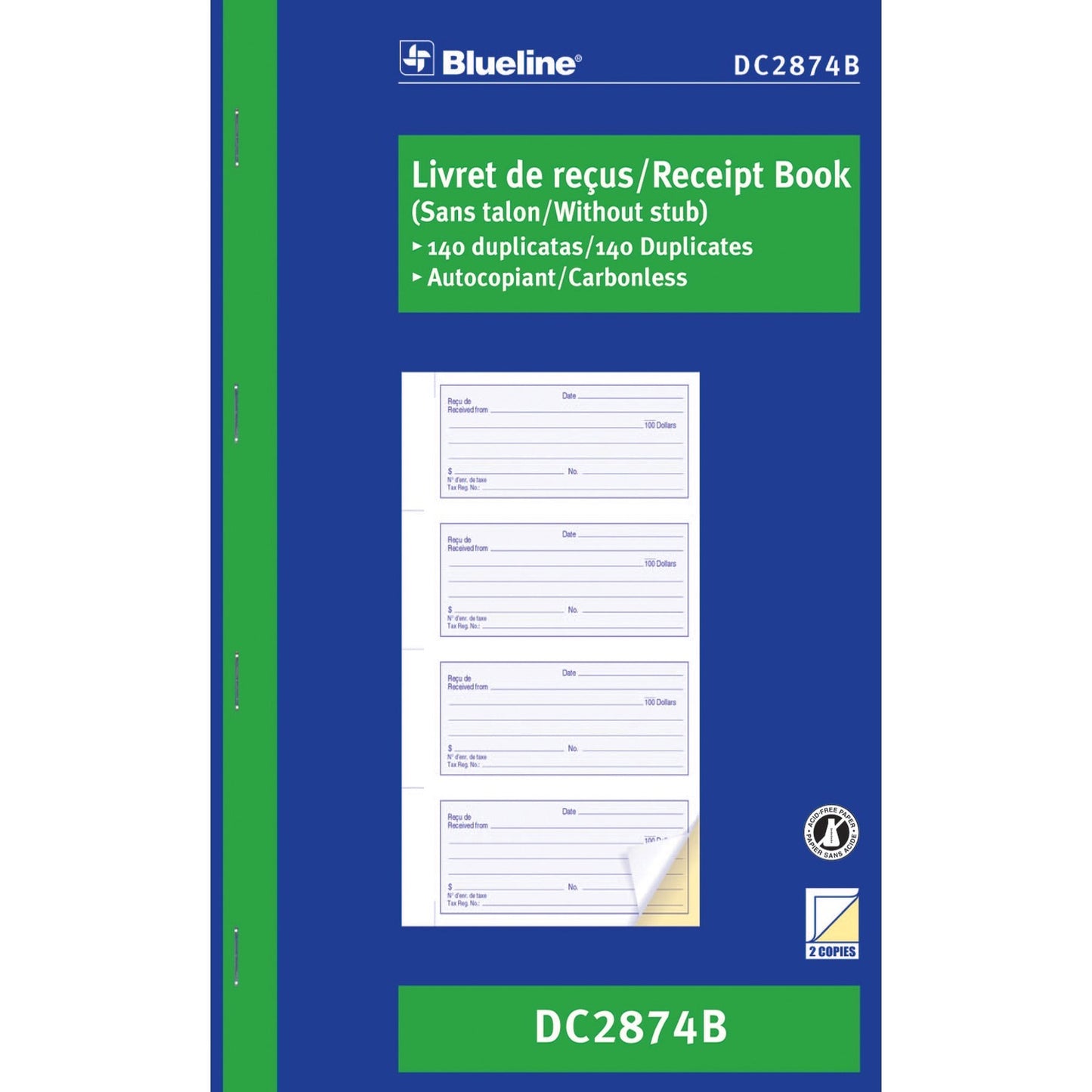 Blueline DC2874B Receipt Book