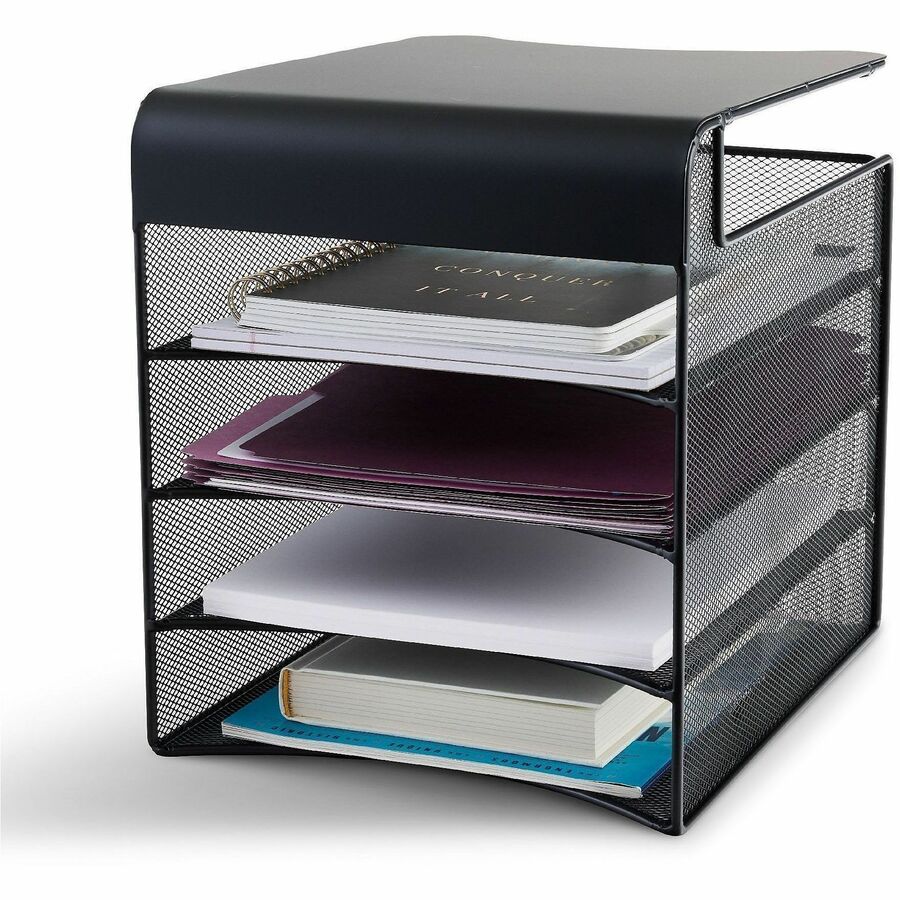 Safco Onyx Solid Top Horizontal Hanging Storage - 3242BL