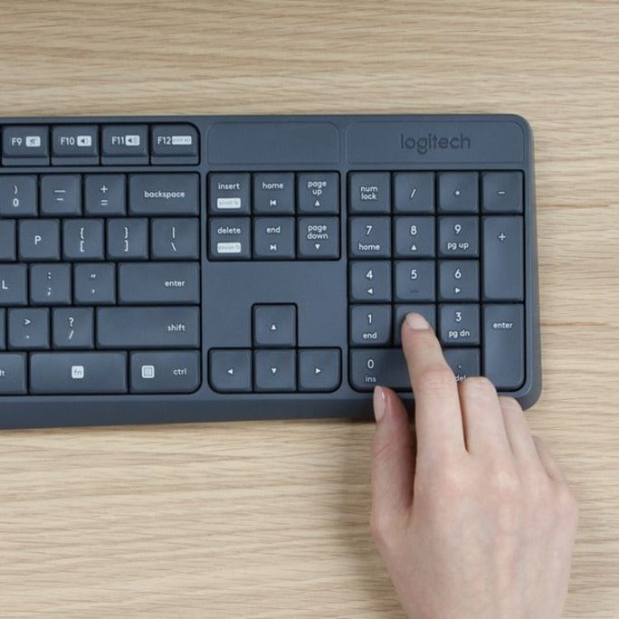 Logitech MK235 Wireless Keyboard and Mouse Combo for Windows, 2.4 GHz Wireless Unifying USB Receiver, 15 FN Keys, Long Battery Life, Compatible with PC, Laptop (French Layout) - 920-007899