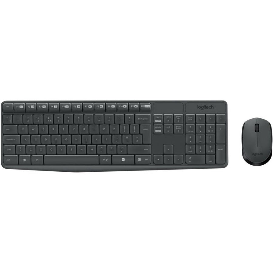 Logitech MK235 Wireless Keyboard and Mouse Combo for Windows, 2.4 GHz Wireless Unifying USB Receiver, 15 FN Keys, Long Battery Life, Compatible with PC, Laptop (French Layout) - 920-007899