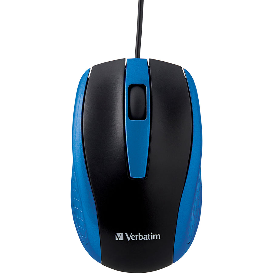 Verbatim Corded Notebook Optical Mouse - Blue - 99743