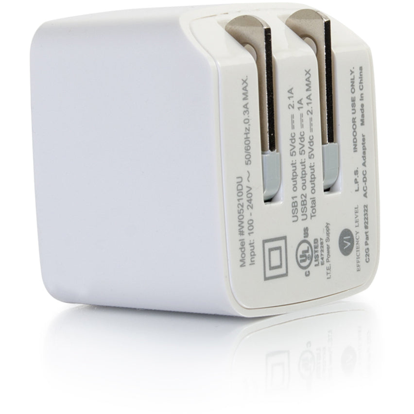 C2G 2-Port USB Wall Charger - 22322