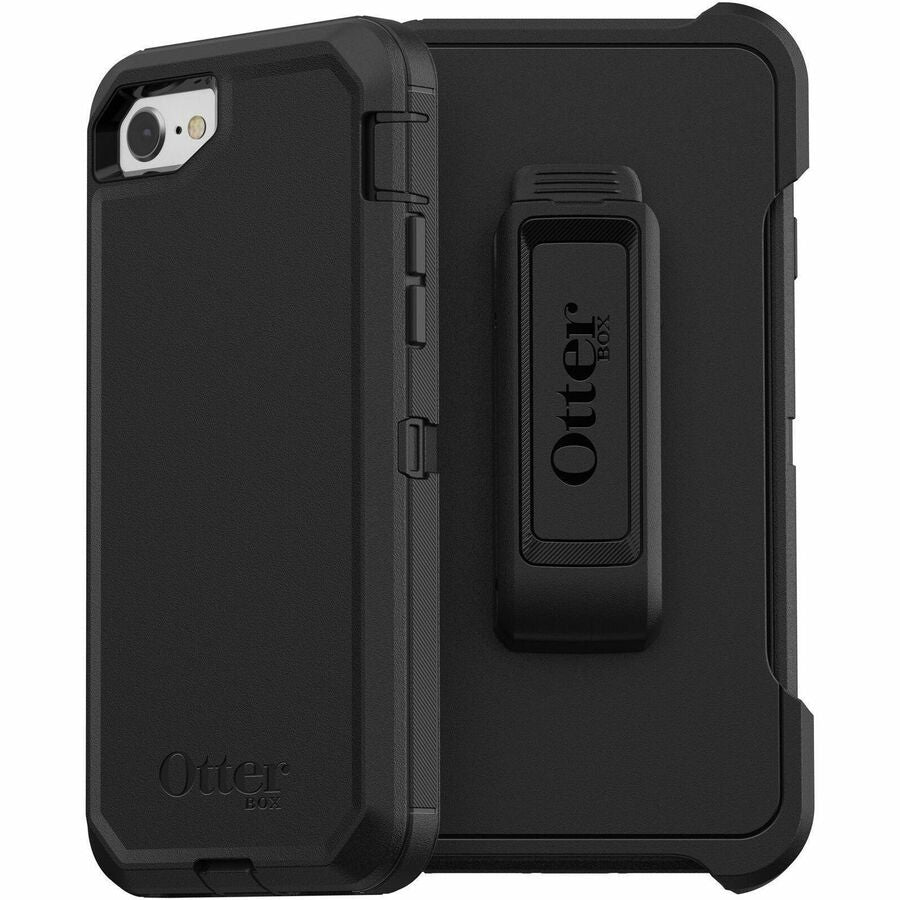 OtterBox Defender Rugged Carrying Case (Holster) Apple iPhone 7, iPhone 8, iPhone SE 2, iPhone SE 3 Smartphone - Black - 77-56603