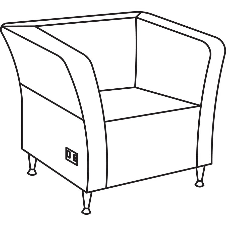 Lorell Fuze Modular Series Square Lounge Chair - 86916