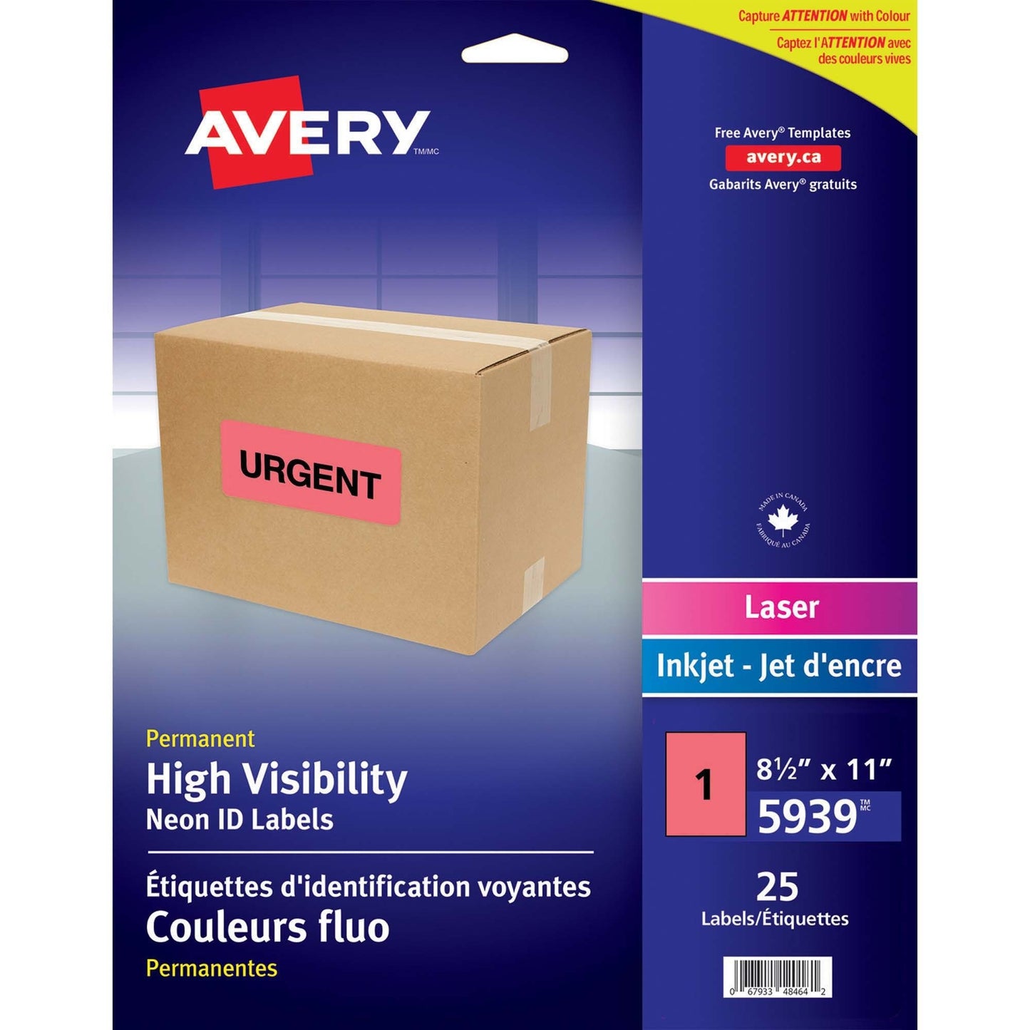 Avery® High Visibility Neon ID Labels