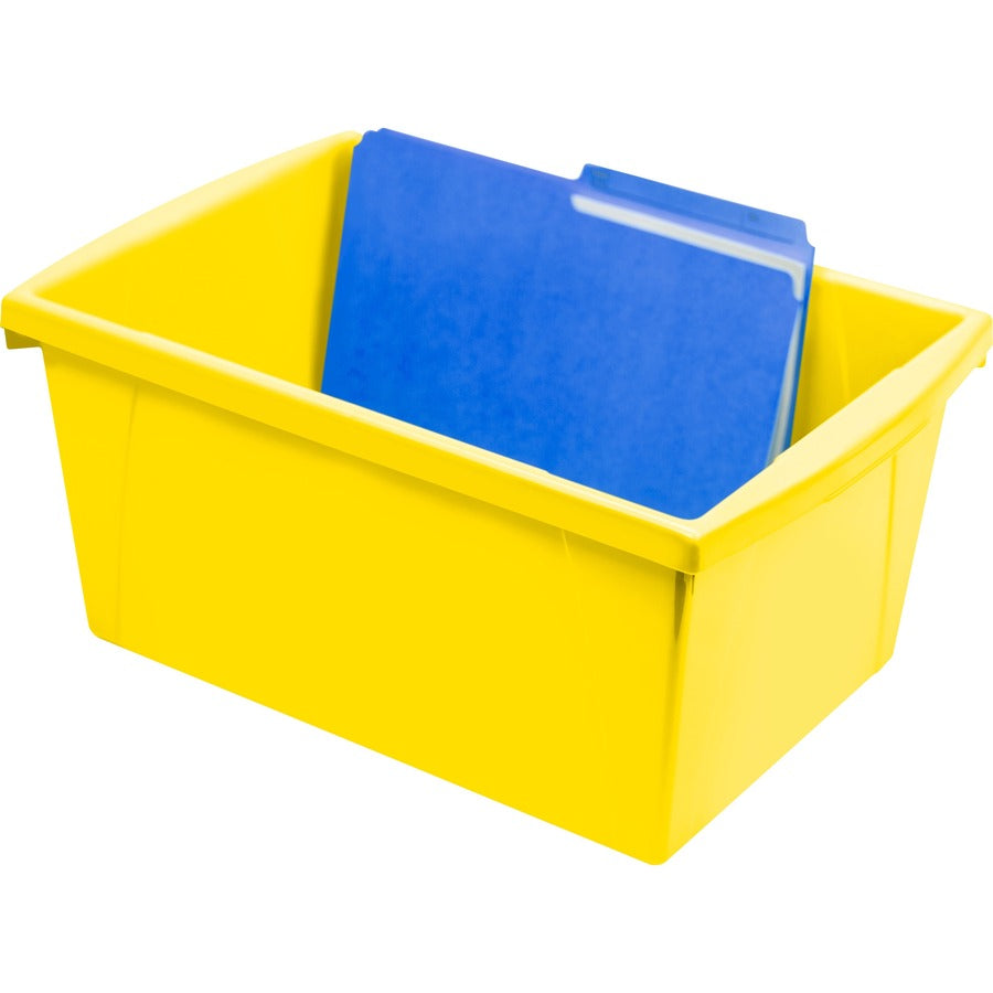 Storex 5.5 Gallon Storage Bins, Yellow - 61484U06C