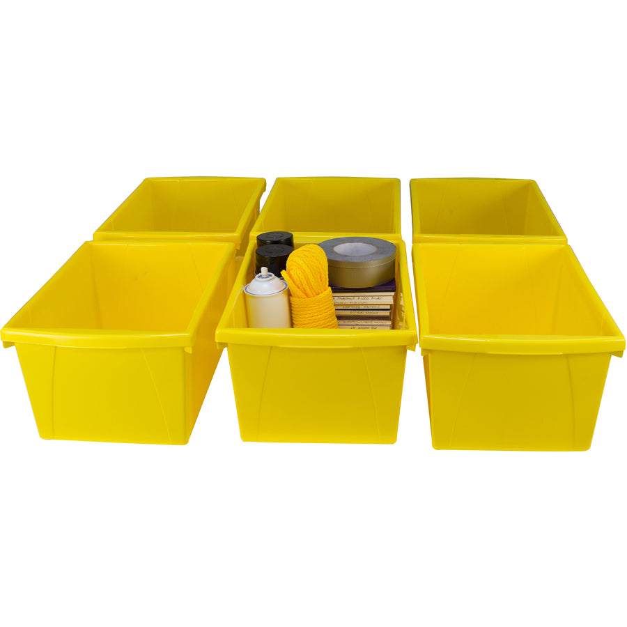 Storex 5.5 Gallon Storage Bins, Yellow - 61484U06C