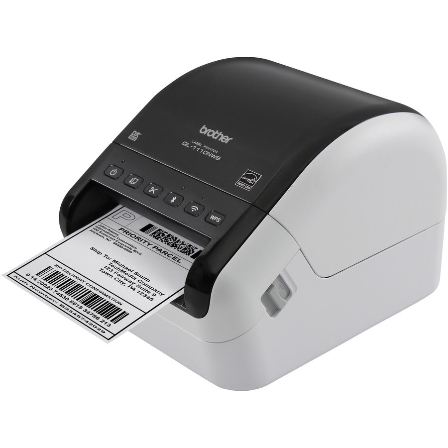 Brother QL-1110NWB Desktop Direct Thermal Printer - Monochrome - Label Print - USB - Bluetooth - Wireless LAN - QL-1110NWB