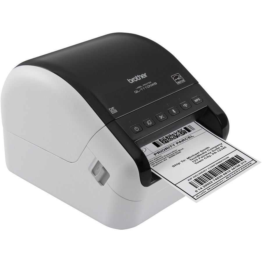 Brother QL-1110NWB Desktop Direct Thermal Printer - Monochrome - Label Print - USB - Bluetooth - Wireless LAN - QL-1110NWB