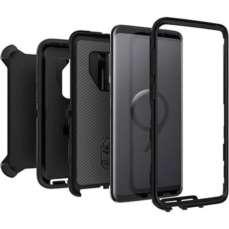 OtterBox Defender Rugged Carrying Case (Holster) Samsung Galaxy S9+ Smartphone - Black - 77-57992