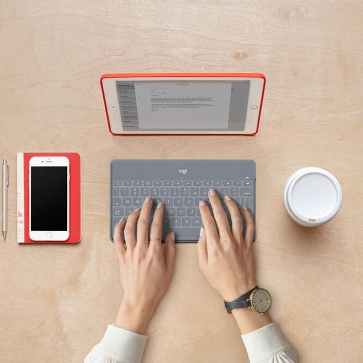 Keys-To-Go Super-Slim and Super-Light Bluetooth Keyboard for iPhone, iPad, and Apple TV - Stone - 920-008918