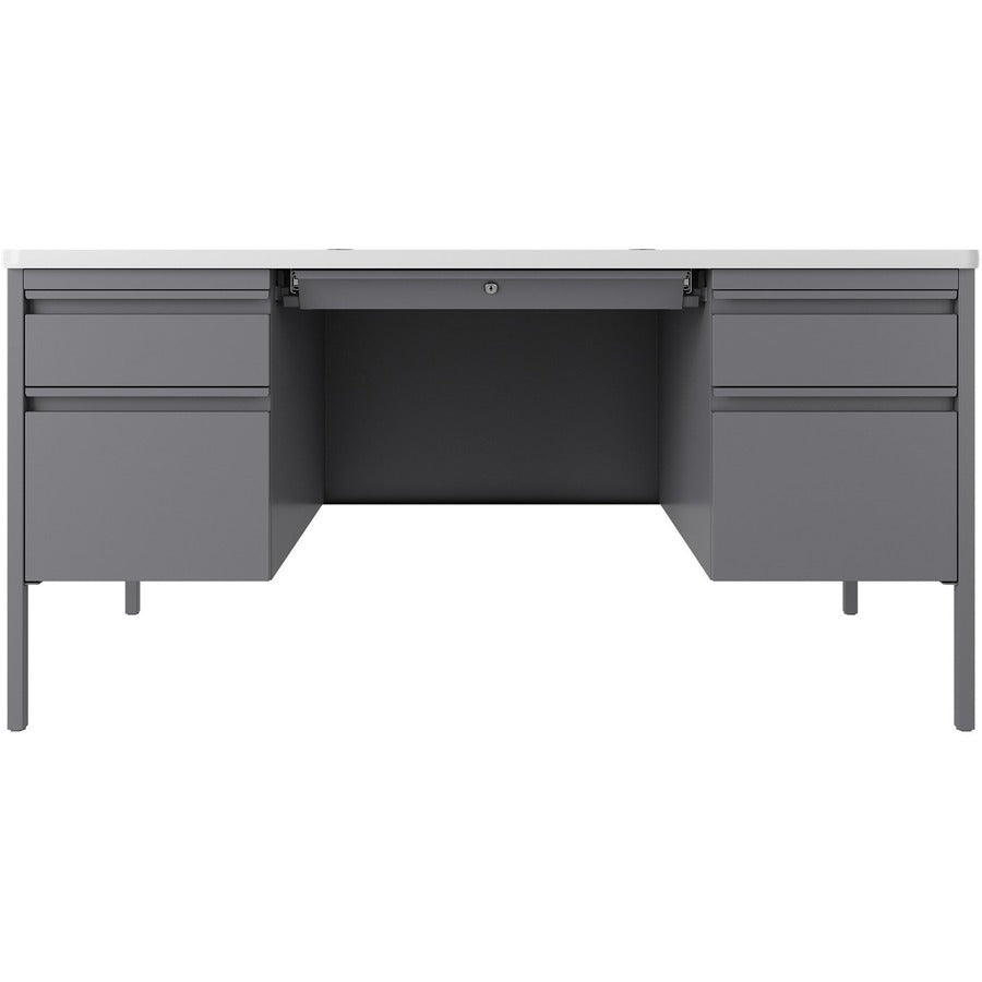 Lorell Fortress Series Double-Pedestal Teachers Desk - 66942