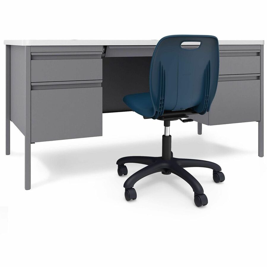 Lorell Fortress Series Double-Pedestal Teachers Desk - 66942