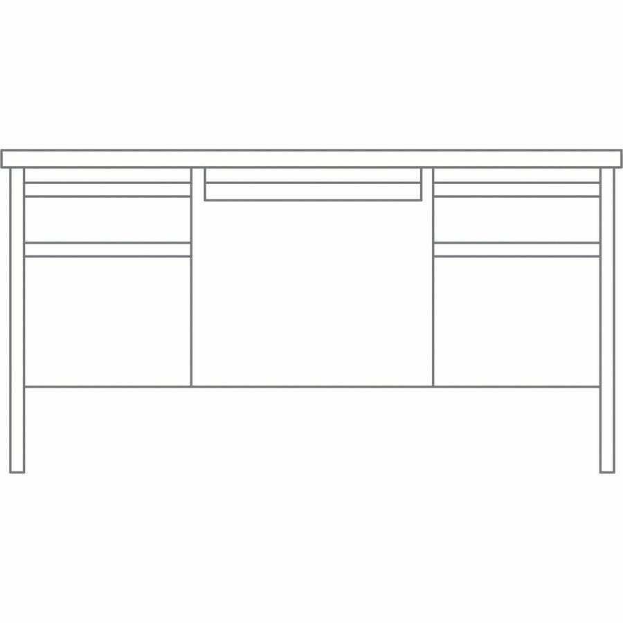 Lorell Fortress Series Double-Pedestal Teachers Desk - 66942