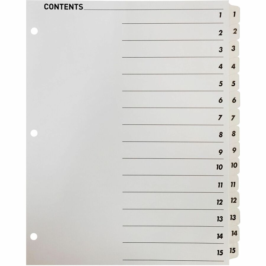 Business Source Table of Content Quick Index Dividers - 05857
