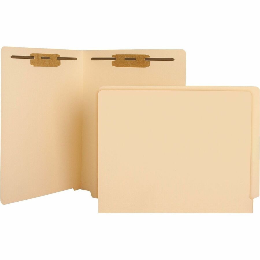 Business Source Straight Tab Cut Letter Recycled Fastener Folder - 17262