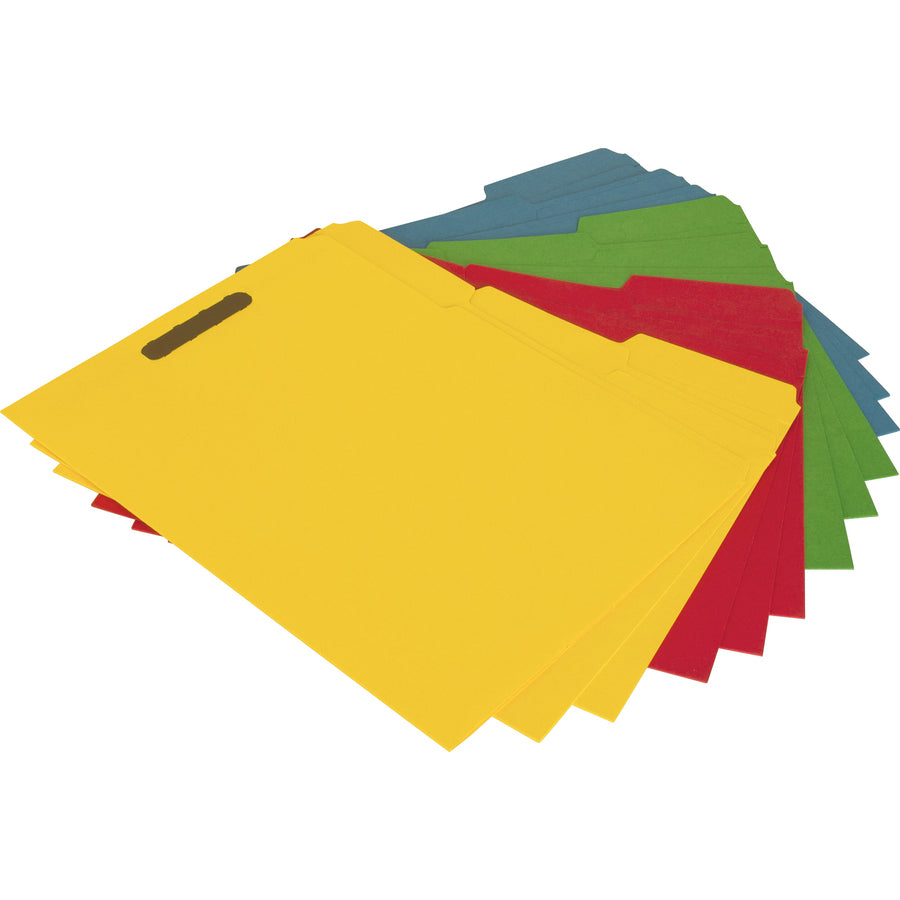 Business Source 1/3 Tab Cut Letter Recycled Fastener Folder - 17571