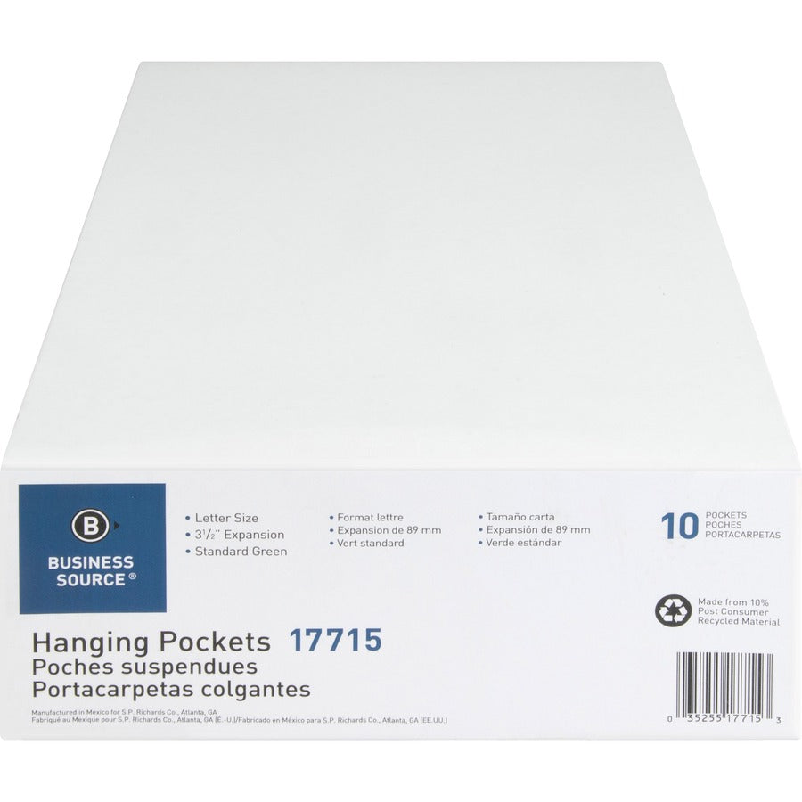 Business Source Letter Recycled File Pocket - 17715