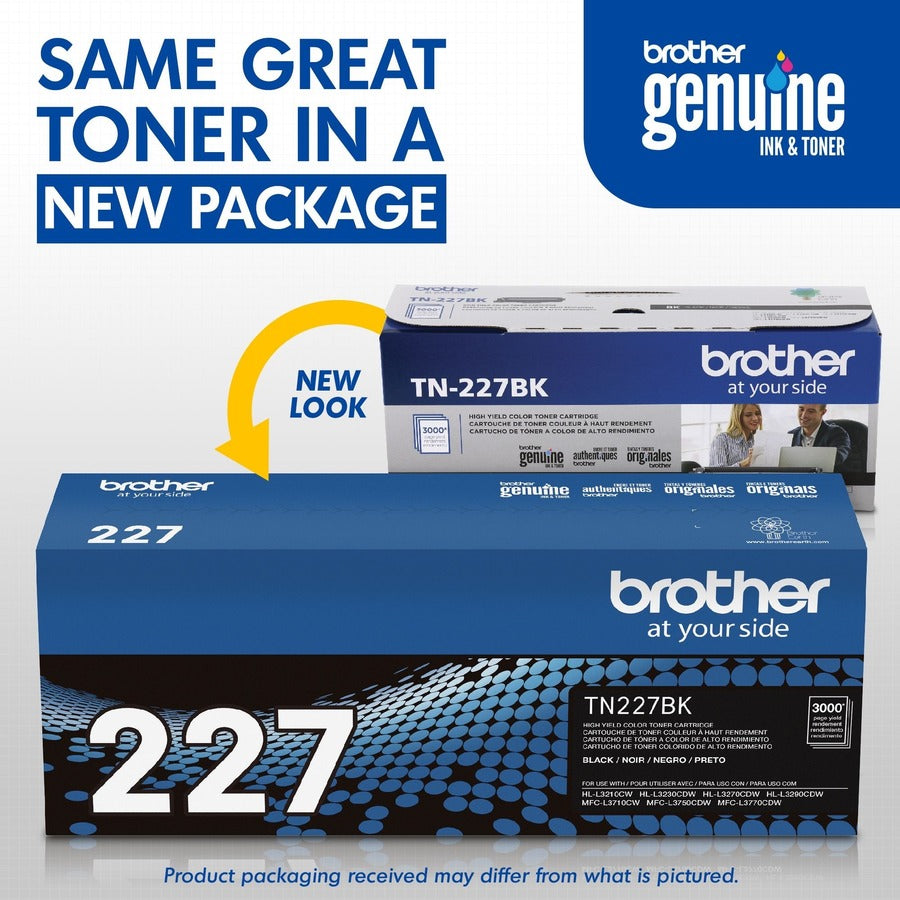 Brother TN-227BK Original High Yield Laser Toner Cartridge - Black - 1 Each - TN227BK