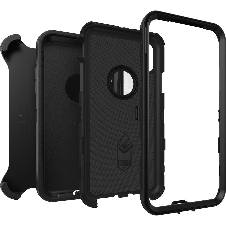 OtterBox Defender Rugged Carrying Case (Holster) Apple iPhone XR Smartphone - Black - 77-59761